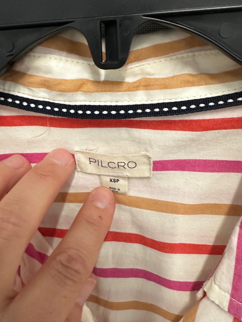 EUC ANTHROPOLOGIE PIlcro Brand Orange|Tan Painter Stripped Poplin Shirt - Picture 12 of 12